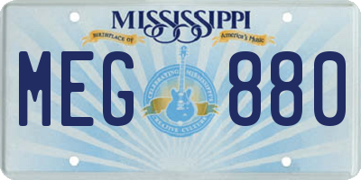 MS license plate MEG880
