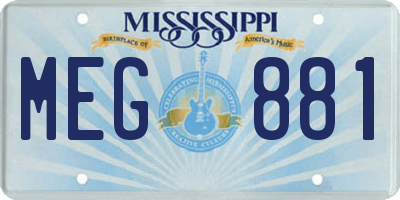 MS license plate MEG881