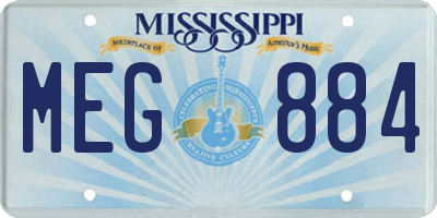 MS license plate MEG884