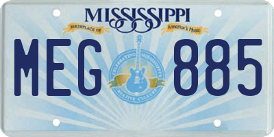 MS license plate MEG885