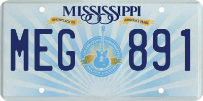 MS license plate MEG891