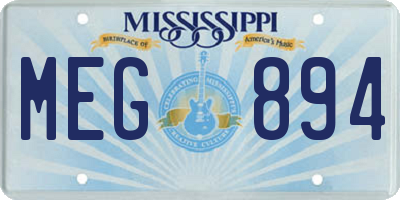 MS license plate MEG894