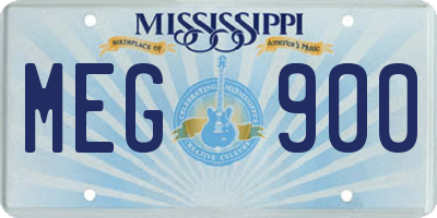 MS license plate MEG900