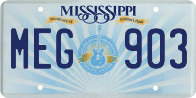 MS license plate MEG903