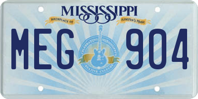 MS license plate MEG904