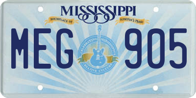 MS license plate MEG905