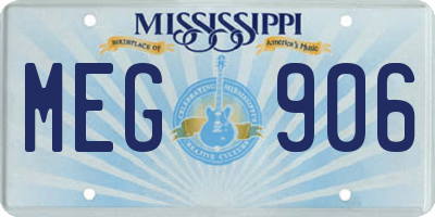 MS license plate MEG906