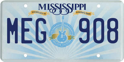 MS license plate MEG908