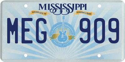 MS license plate MEG909