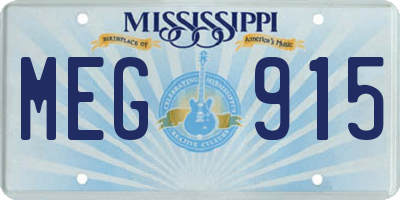 MS license plate MEG915