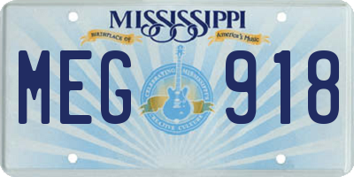 MS license plate MEG918