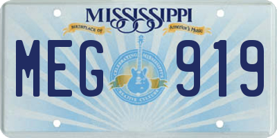 MS license plate MEG919