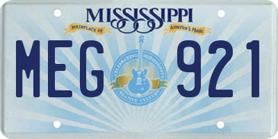 MS license plate MEG921