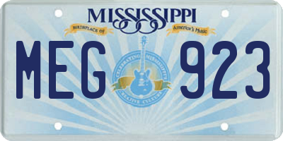MS license plate MEG923