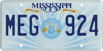 MS license plate MEG924