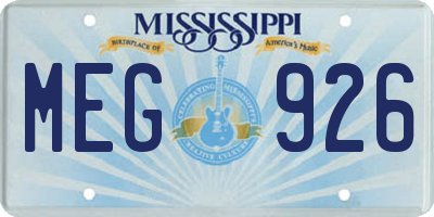 MS license plate MEG926