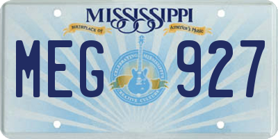 MS license plate MEG927