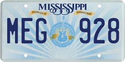 MS license plate MEG928