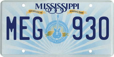 MS license plate MEG930