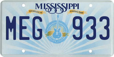 MS license plate MEG933