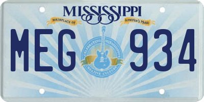 MS license plate MEG934