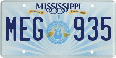MS license plate MEG935