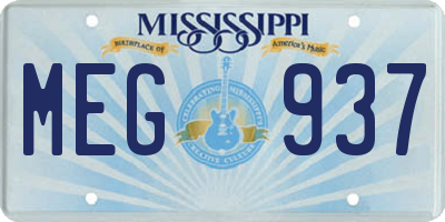 MS license plate MEG937