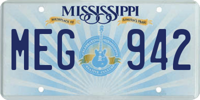 MS license plate MEG942