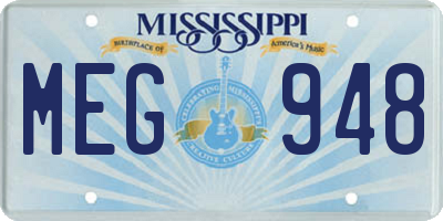 MS license plate MEG948