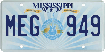 MS license plate MEG949