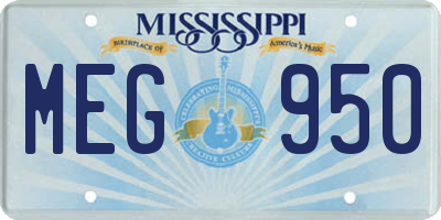 MS license plate MEG950