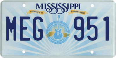 MS license plate MEG951
