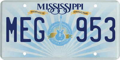 MS license plate MEG953