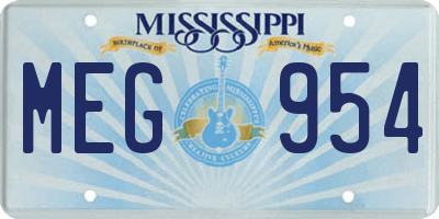 MS license plate MEG954