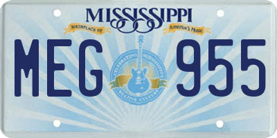 MS license plate MEG955