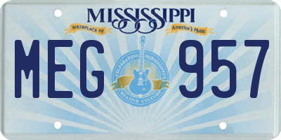 MS license plate MEG957