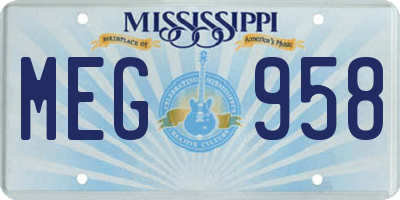 MS license plate MEG958