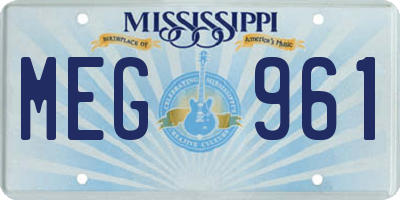 MS license plate MEG961
