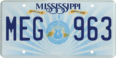 MS license plate MEG963