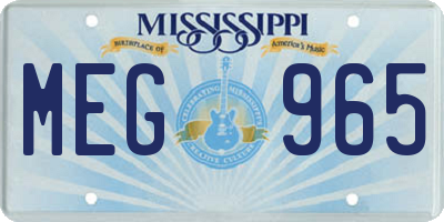 MS license plate MEG965