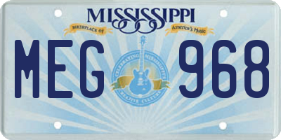 MS license plate MEG968