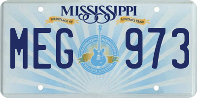 MS license plate MEG973