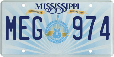 MS license plate MEG974