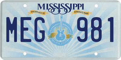 MS license plate MEG981