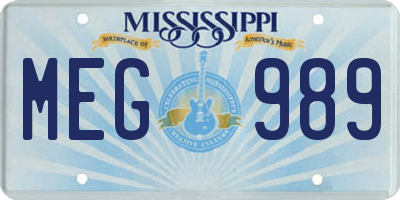 MS license plate MEG989