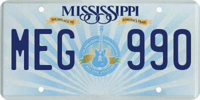 MS license plate MEG990