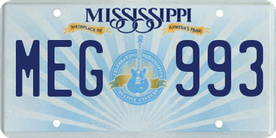 MS license plate MEG993