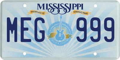 MS license plate MEG999