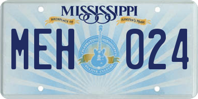 MS license plate MEH024