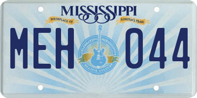 MS license plate MEH044